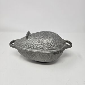 Vintage Egg-Shaped Cast Aluminum Cake Chocolate Mold Two Pieces Easter Holiday